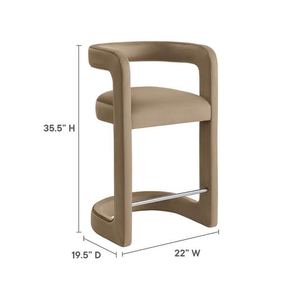 dimension image slide 1 of 6, Winslow Performance Velvet Counter Stool