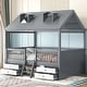 preview thumbnail 39 of 47, House Bed Wood Low Loft Bed House-shape Frame Bed with 2 Roof Skylights, Kids Storage Bed with 4 Drawers, Guardrail and Stairs