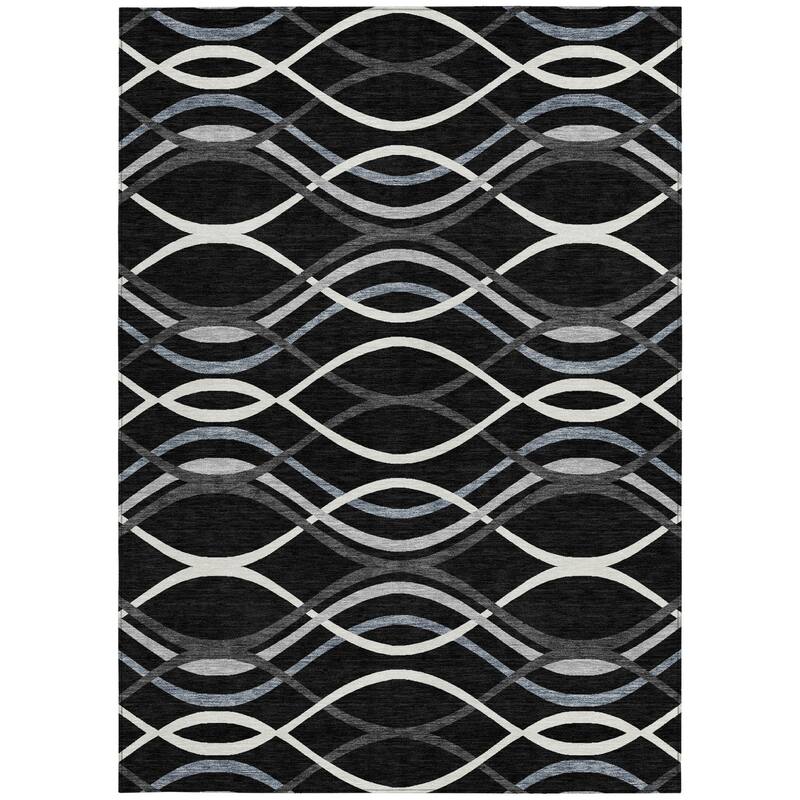 HomeRoots Abstract Transitional Rectangle Outdoor Rug