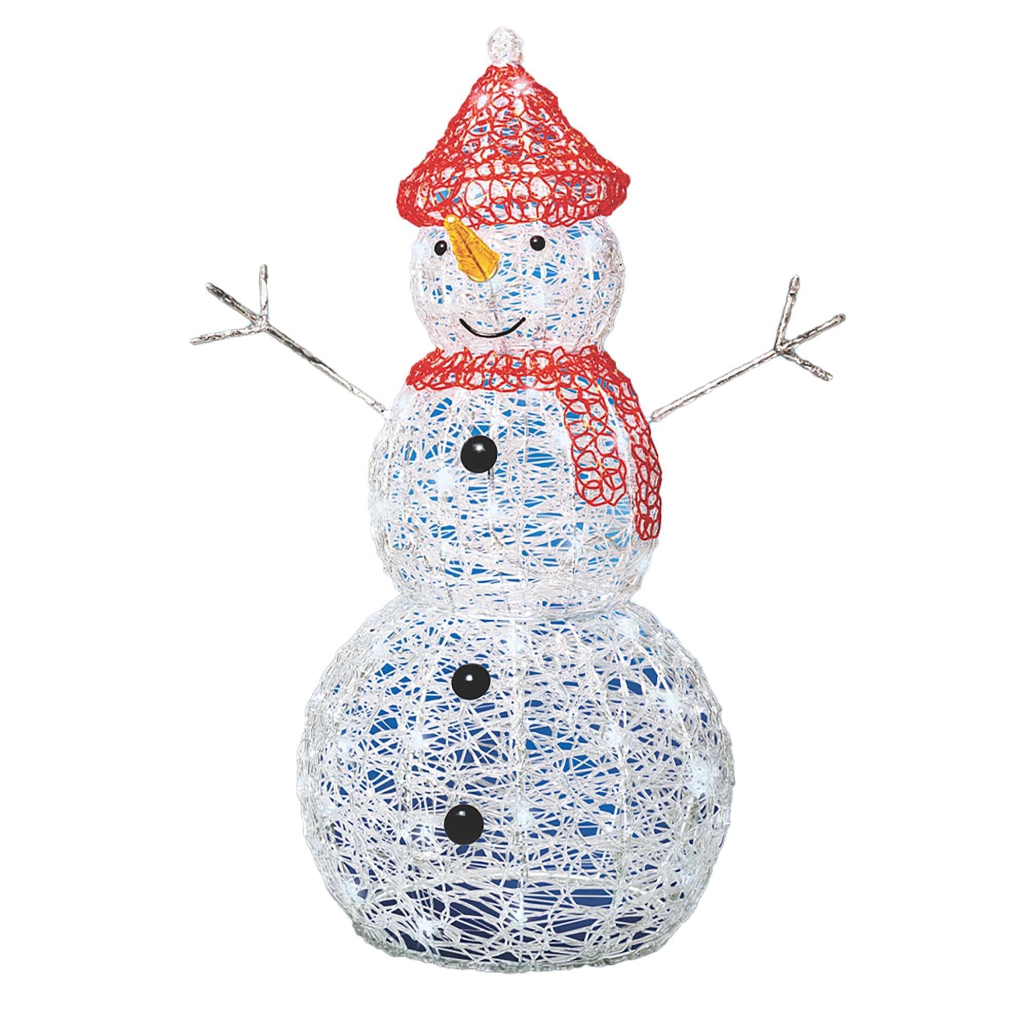Christmas 3 ft. Acrylic Snowman 80 LED Twinkle Effect Lights