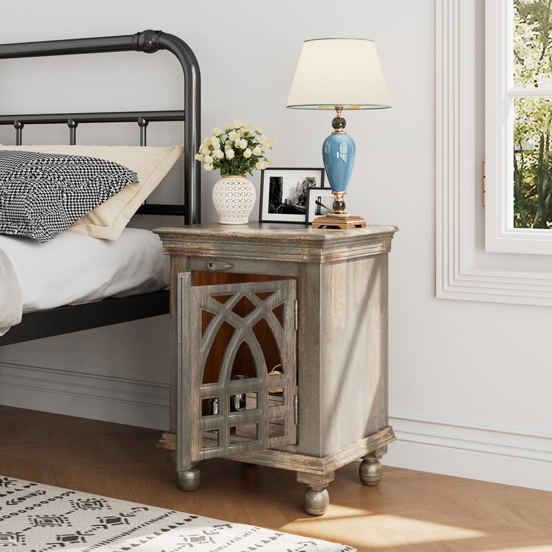 Antique Wood Nightstand