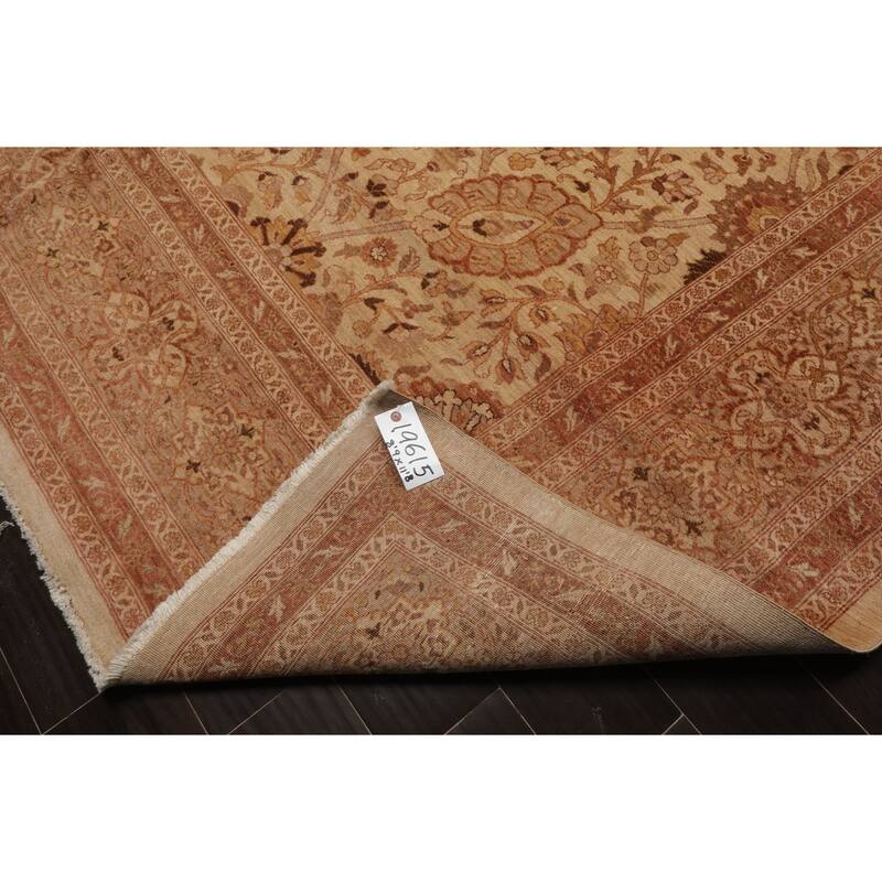 8'9''x11'8'' Traditional 250 KPSI Hand Knotted Beige Wool Area Rug - 8' 9'' x 11' 8''