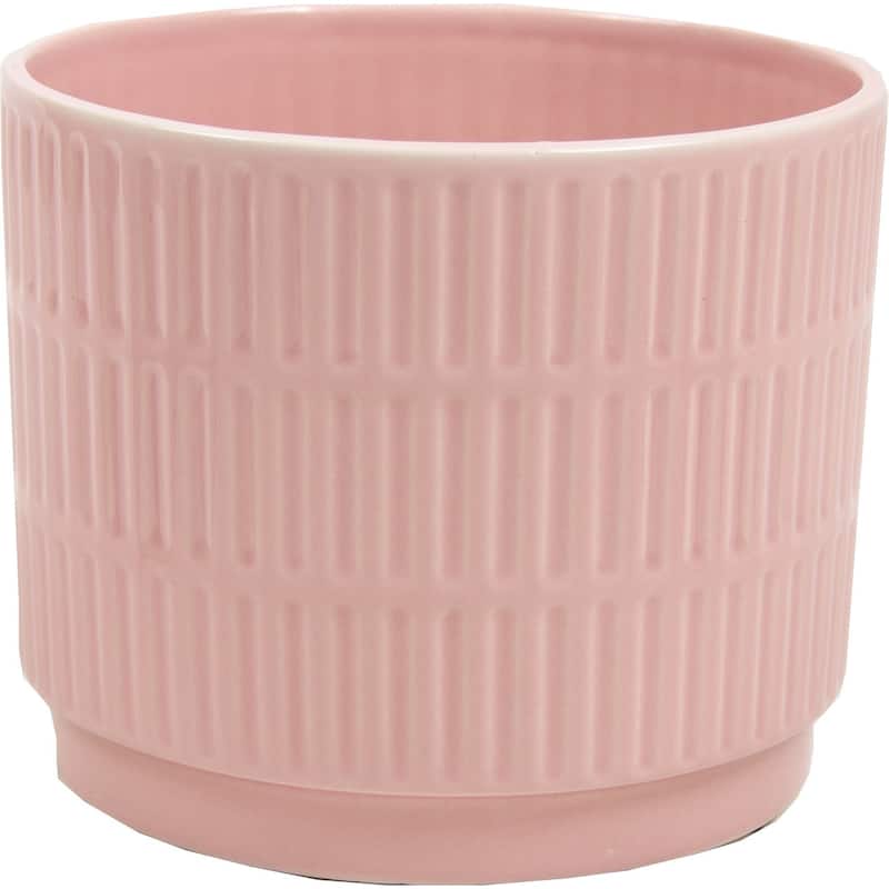 Pink With Lines Planter