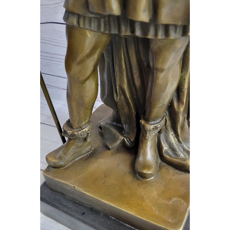 Achaemenid Persian King Darius Cyrus Xerxes Bronze Statue Sculpture Figure Art On Marble Base