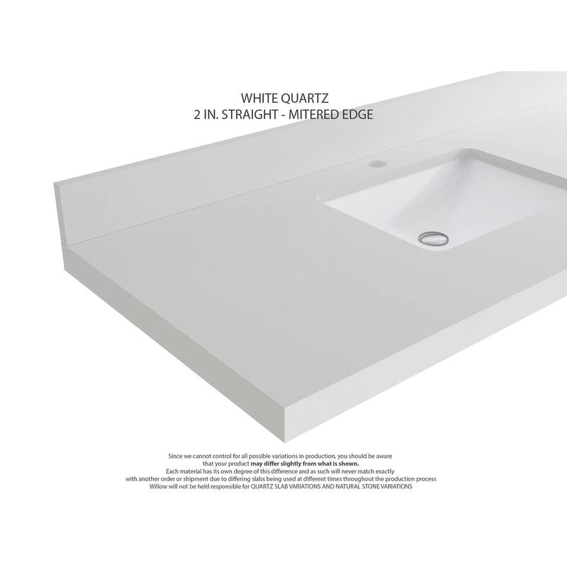 Willow Collections 36 x 22 Charlotte D Right Offset Sink Bathroom Vanity with Countertop