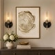preview thumbnail 3 of 11, Modern Black Gold 1-Light Clear Glass Wall Sconces Vanity - 4.7" L x 5" W x 11" H