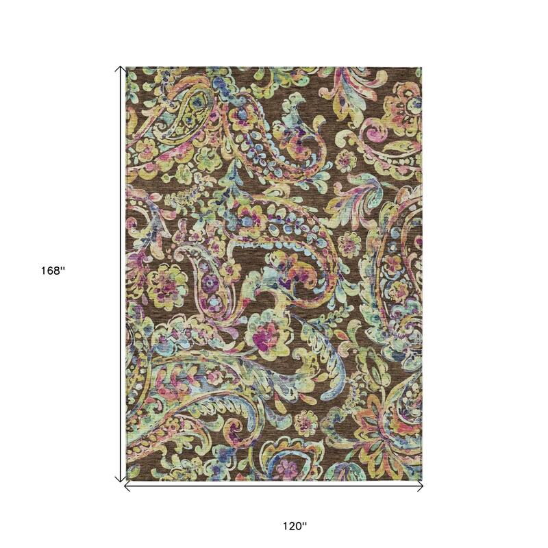 HomeRoots Paisley Transitional Rectangle Outdoor Rug