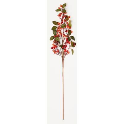 31" Fall Berries Spray, Red/Orange, Set of 3