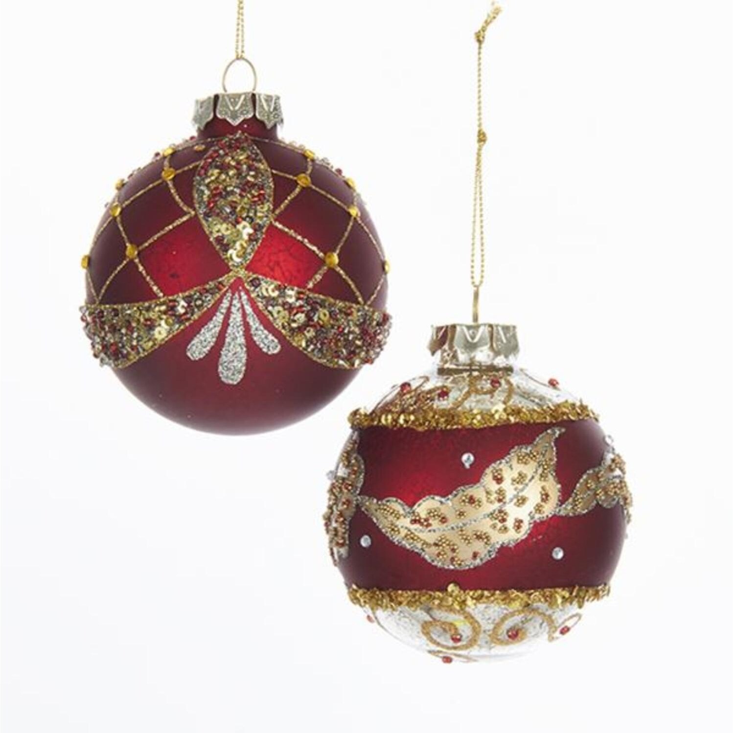 red and gold glass christmas ornaments