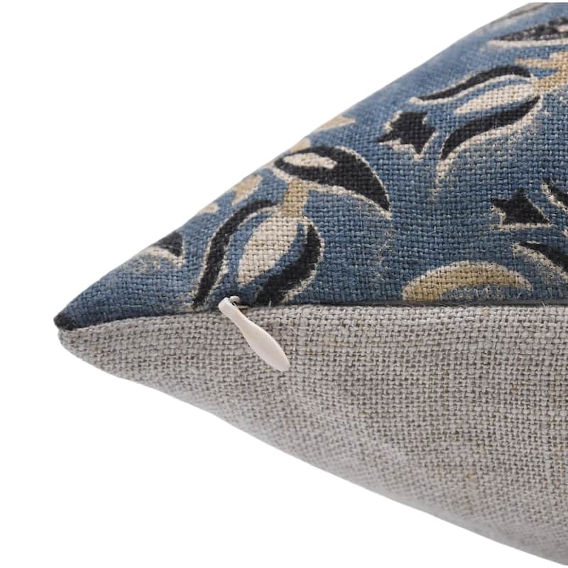 Linen Handmade Block print pillow Cover- Kamal Dutta