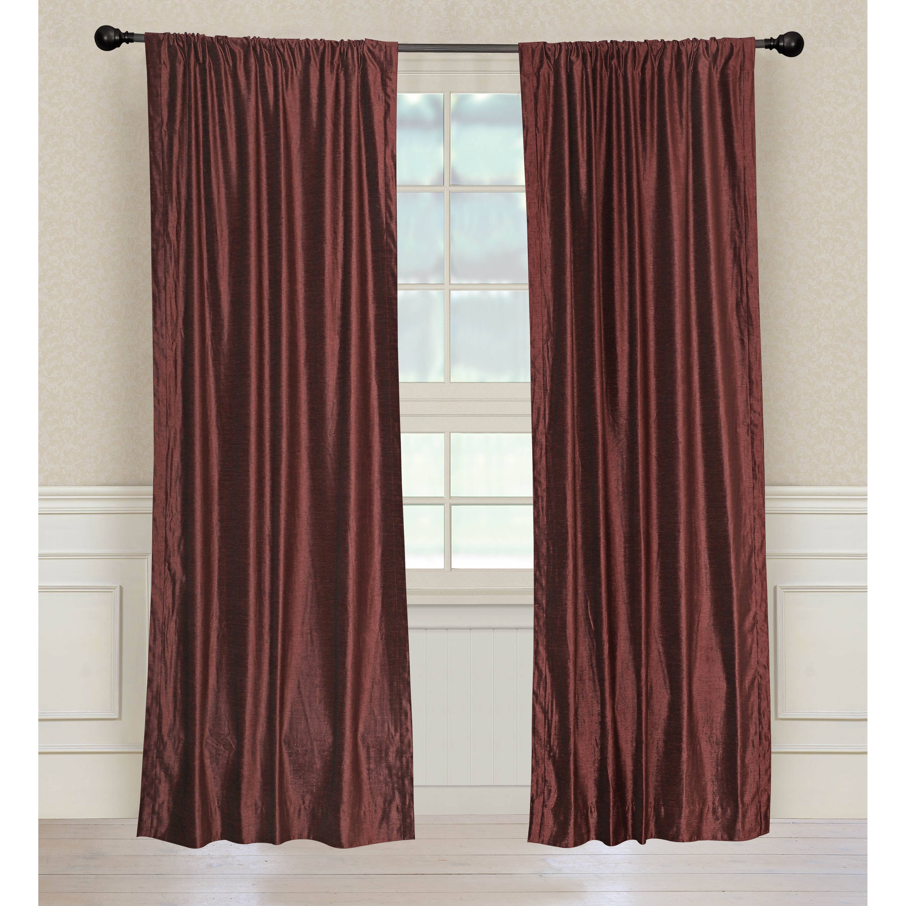 Luxury Wine Velvet Rod Pocket Curtain Panels Drapes with matching ...