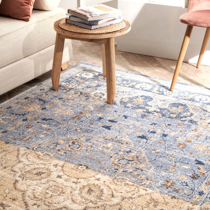 Nuloom Transitional Majectic Double Tone Medallion Floral Border Area Rug