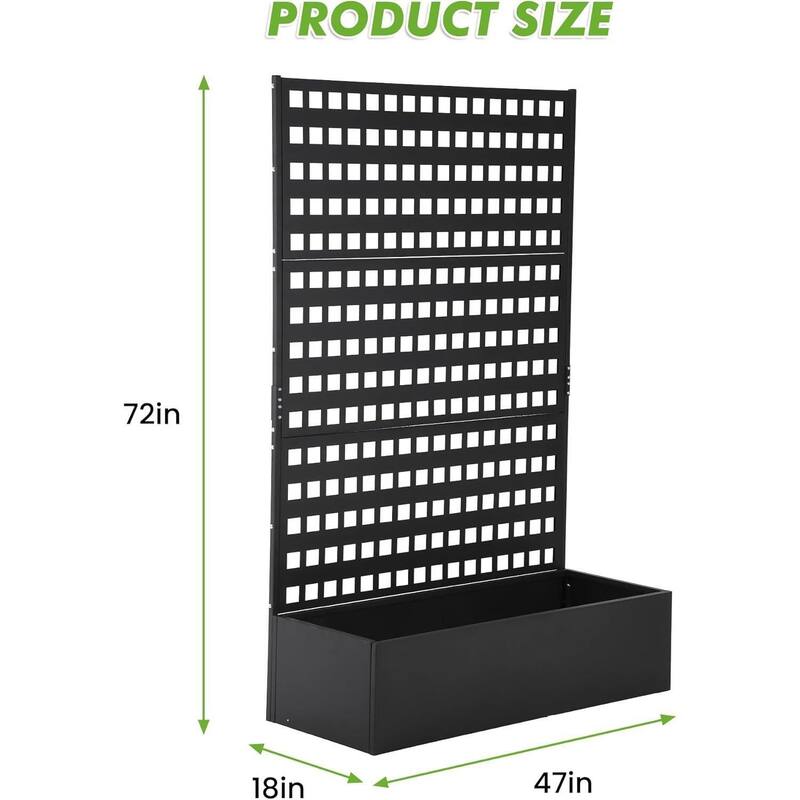 Metal Planter Box with Trellis, Garden Planter for Climbing Plants