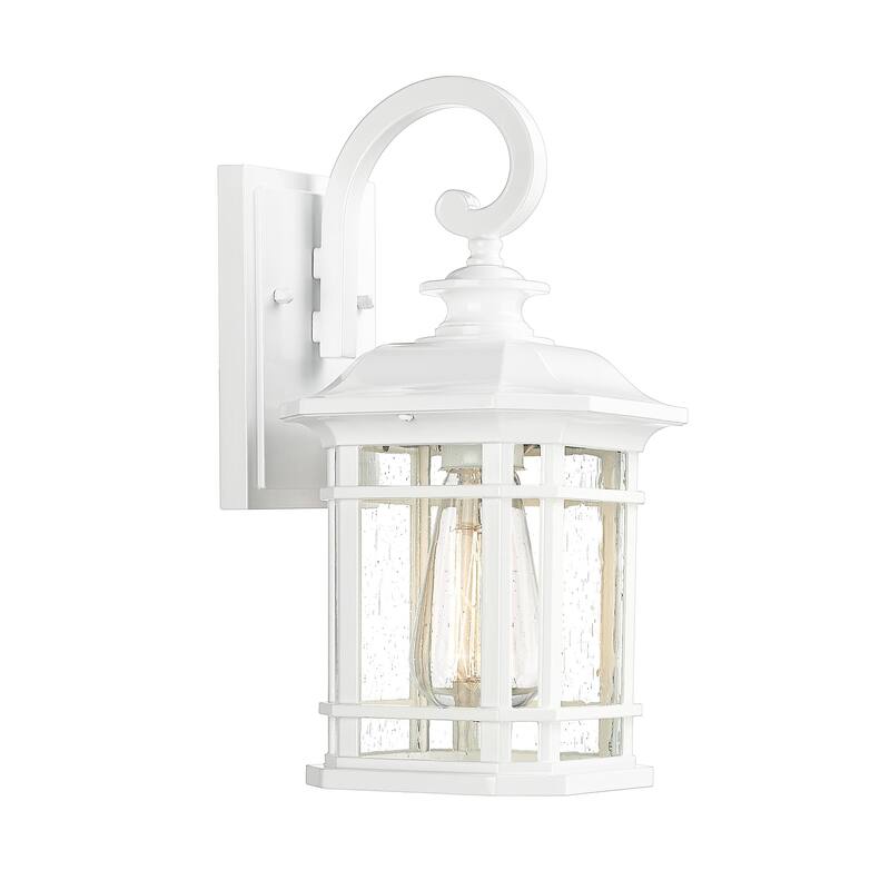 Outdoor Wall Lantern, 1-Light Black/White Outdoor Wall Sconce
