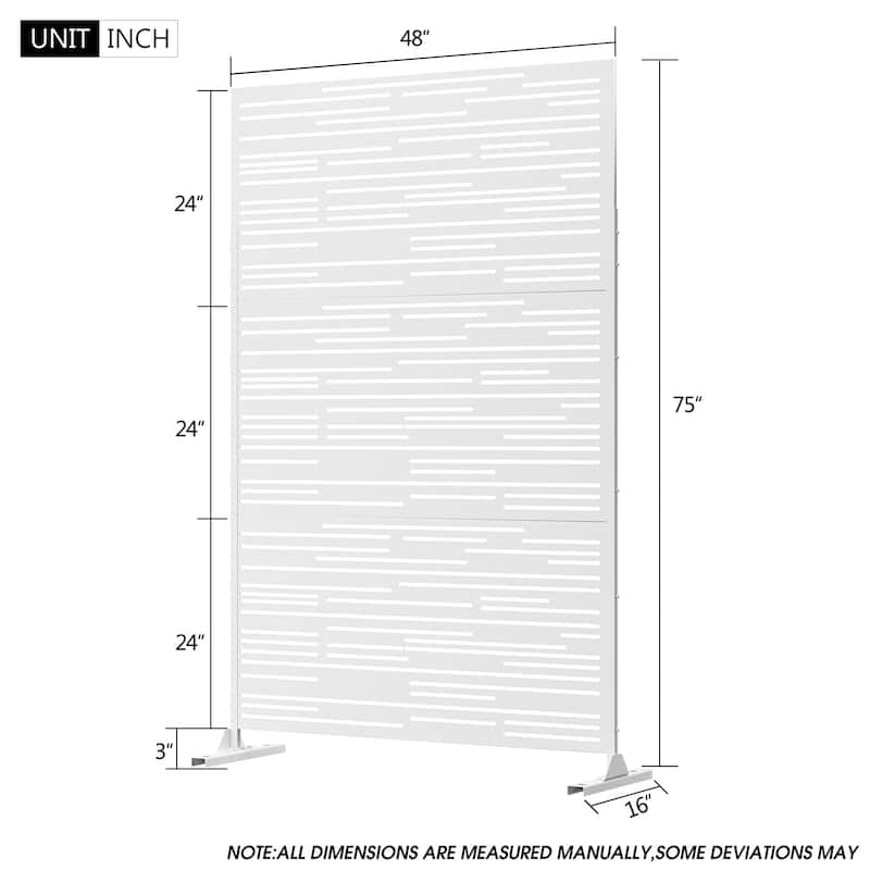 Metal Privacy Screen Wall Decoration Free Standing-6.3 ft. H X 4 ft. W
