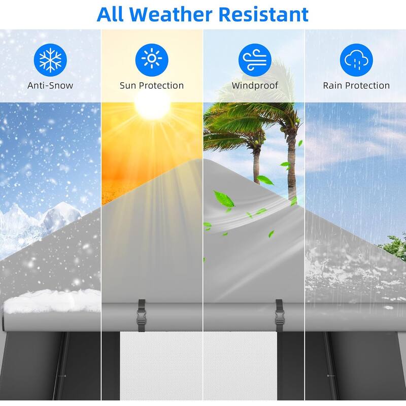 6x8FT Outdoor Storage Shelter Shed with Doors and Vent, Portable Storage Shelter Shed