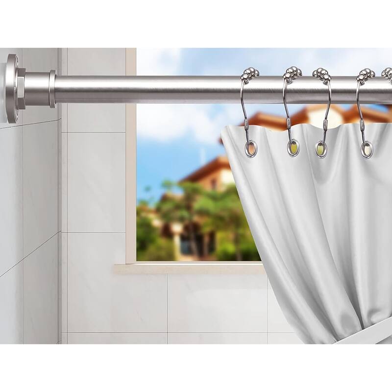 Industrial Shower Curtain Rod 2in1 Design Tension Curtain Rod