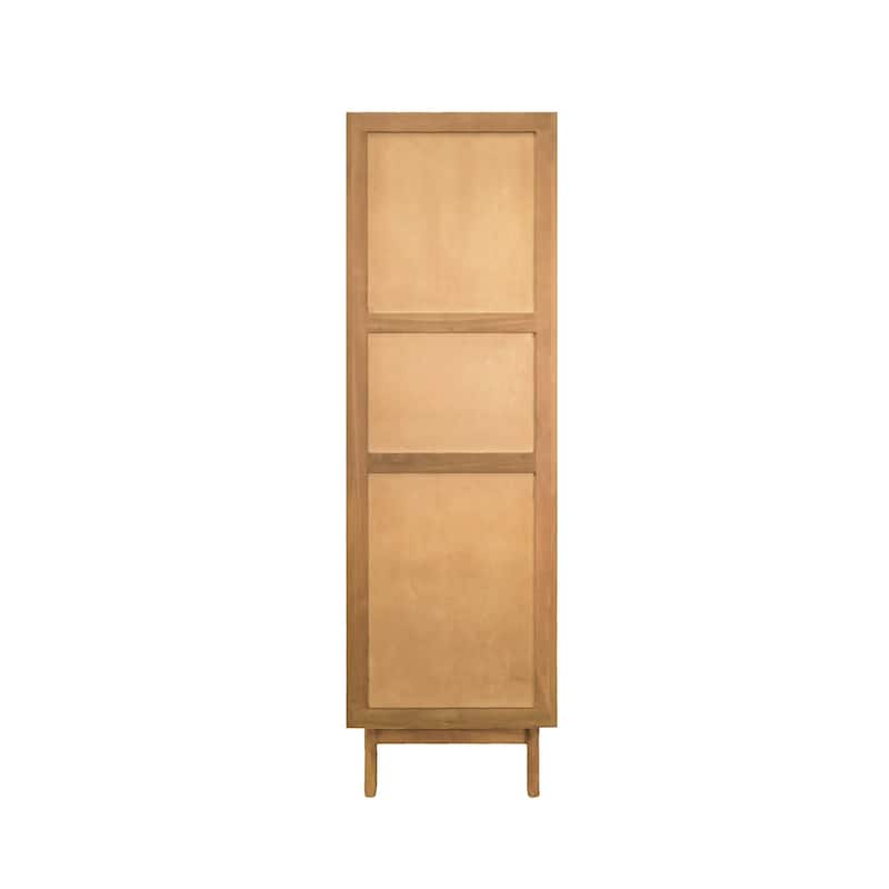 Avanity Kayla 20 in. Natural Teak Freestanding Linen Cabinet - 20"W x 15.7"D x 68.7"H