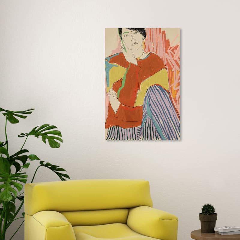 Wynwood Studio Fashion and Glam Contemporary Fashionista Orange and Dark Orange Modern & Contemporary Wall Art Canvas Print - 30 x 20