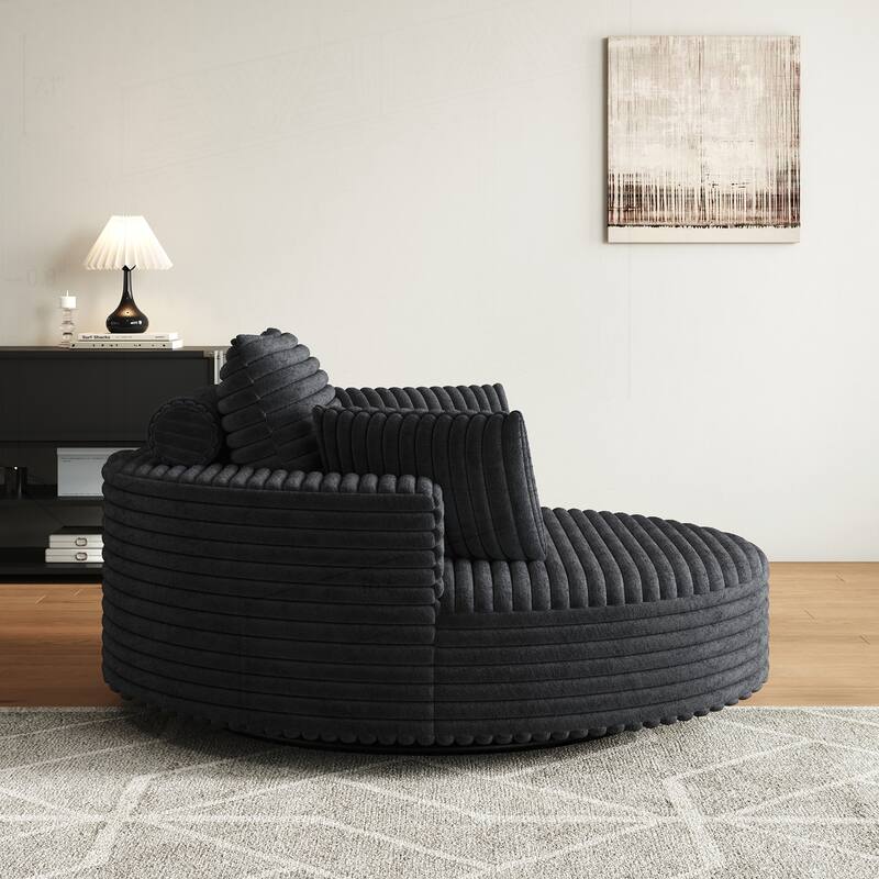 Comfortable Corduroy Foam Swivel Chair for Various Rooms, Enhancing Relaxation