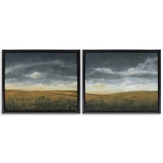Stupell Stormy Meadow Landscape Framed Floater Canvas Wall Art Design ...