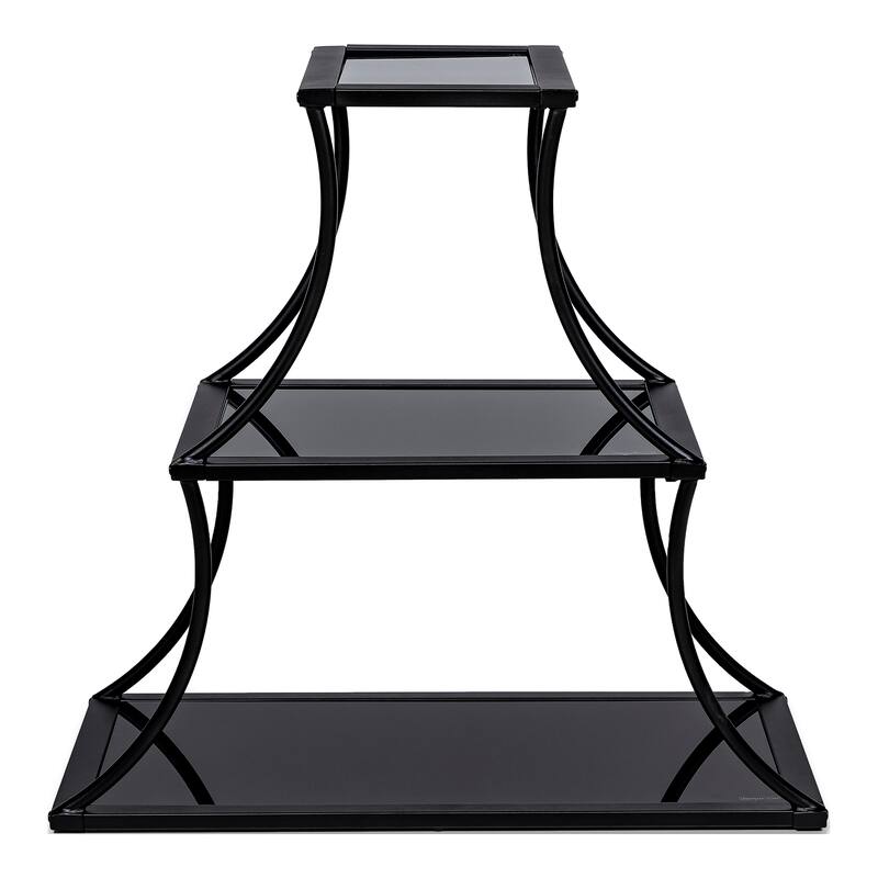 Gliny Contemporary Glass Shelves Open Back Bookcase by Furniture of America