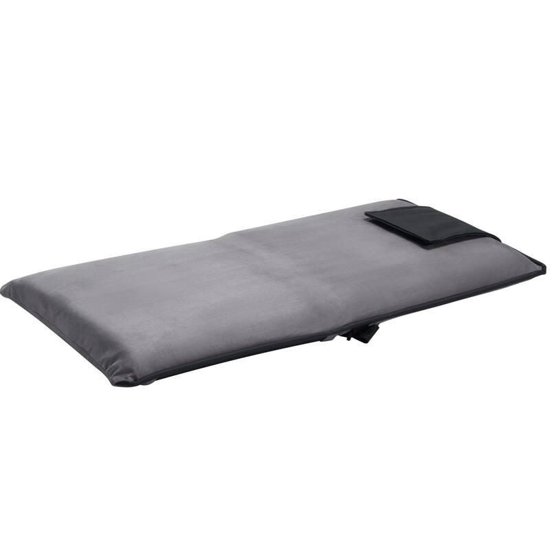 6-Position Adjustable Folding Floor Chair with Suede Fabric Backpack Strap & High Weight Capacity - 18.3" x 20.9" x 20.5"