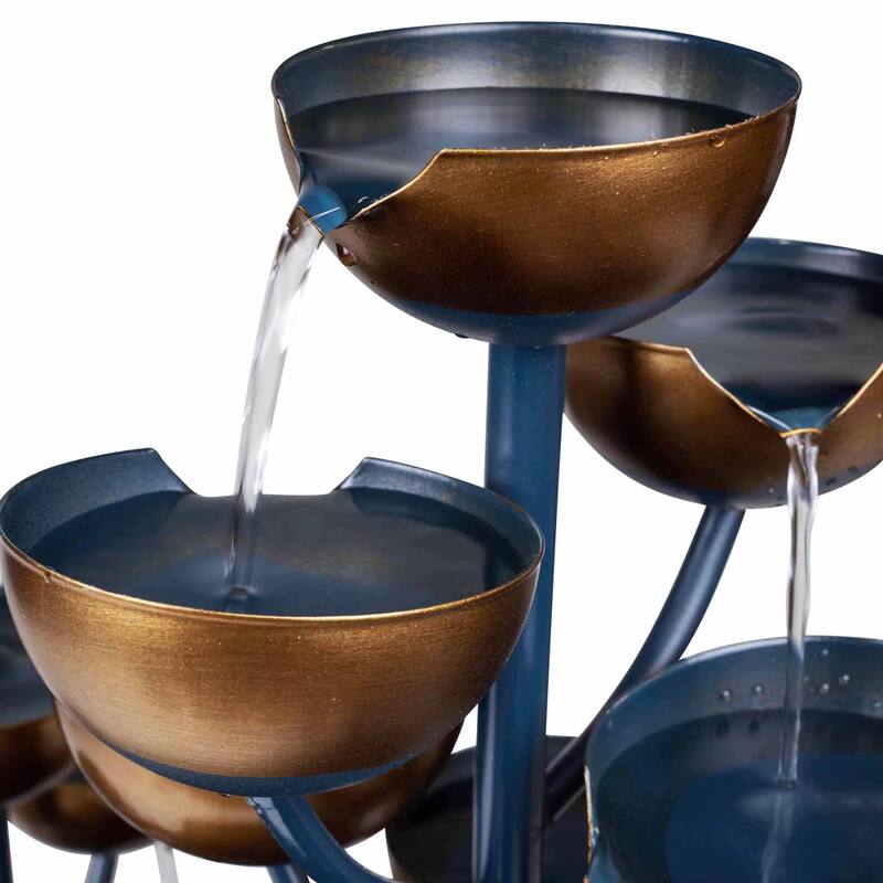 Multi Level Cascading Tri Stacked Cups Fountain - 42"