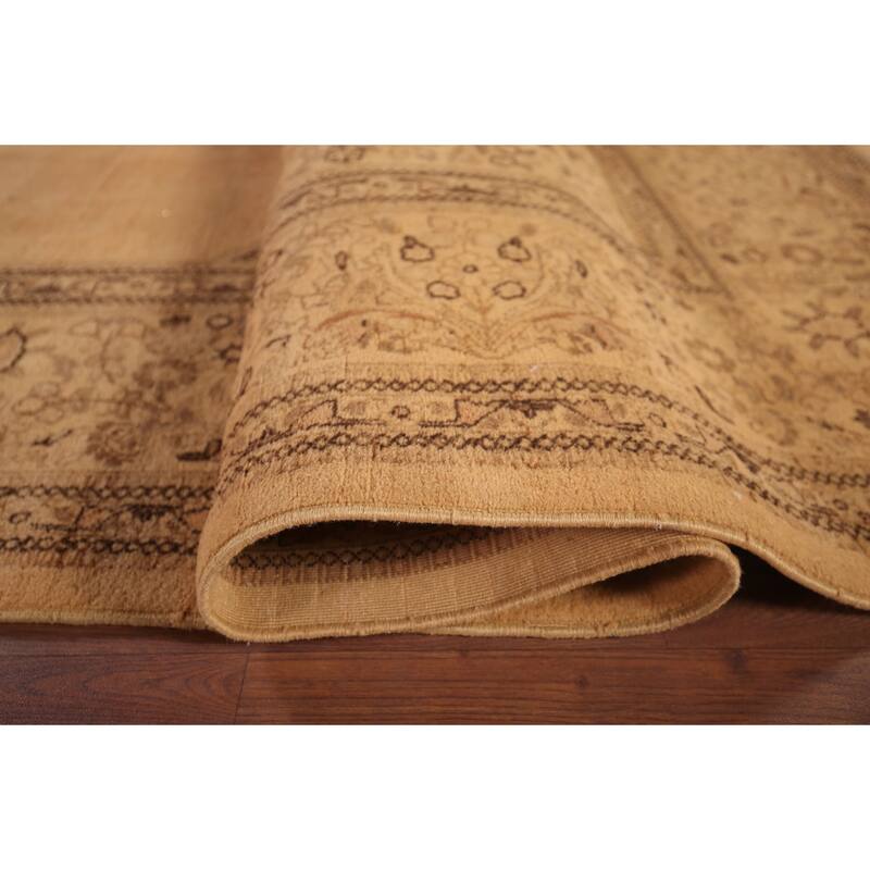 Geometric Tabatabaei Persian Vintage Area Rug Handmade Wool Carpet - 9'7"x 12'7"