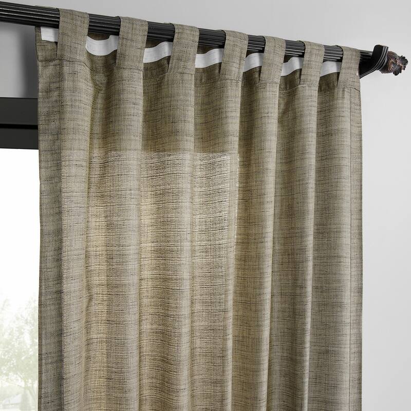 Exclusive Fabrics Raw Linen Weave Light Filtering Curtains for Bedroom & Living Room Curtains Pair - 2 Panel Drapes
