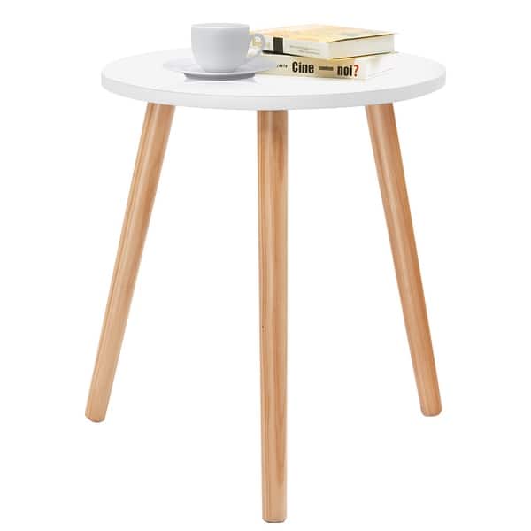 Shop Costway Modern Round Coffee Tea Side Sofa Table Living Room