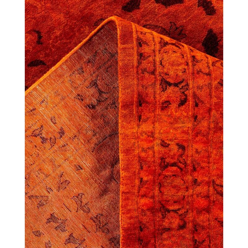 Overdyed, One-of-a-Kind Hand-Knotted Area Rug - Orange - 12' 3" x 15' 2"