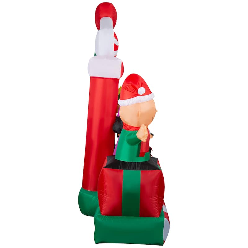 Gemmy Giant Christmas Inflatable Peanuts Gang Stage Scene, 7 ft Tall