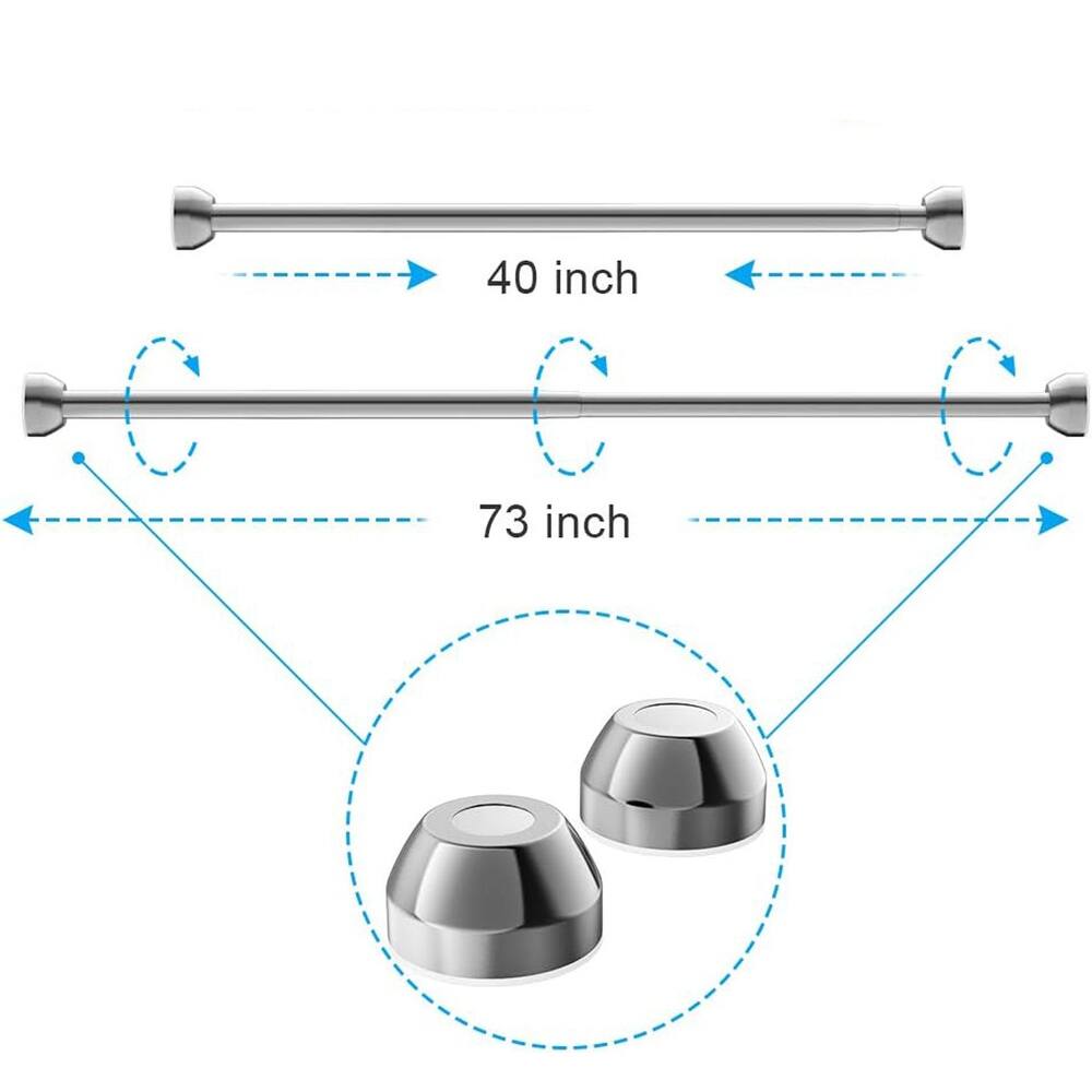 Shower Curtain Rod, 4073 inch Adjustable Tension Sprinp Silver Bed