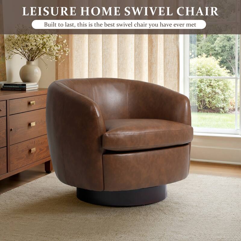 Upholstered Swivel Barrel Chair