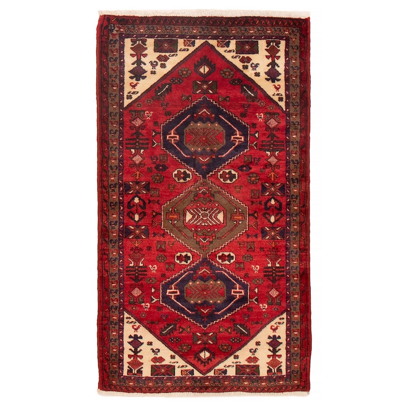 ECARPETGALLERY Hand-knotted Andelz Red Wool Rug - 3'4 x 6'1 - Red - 3'4 x 6'1