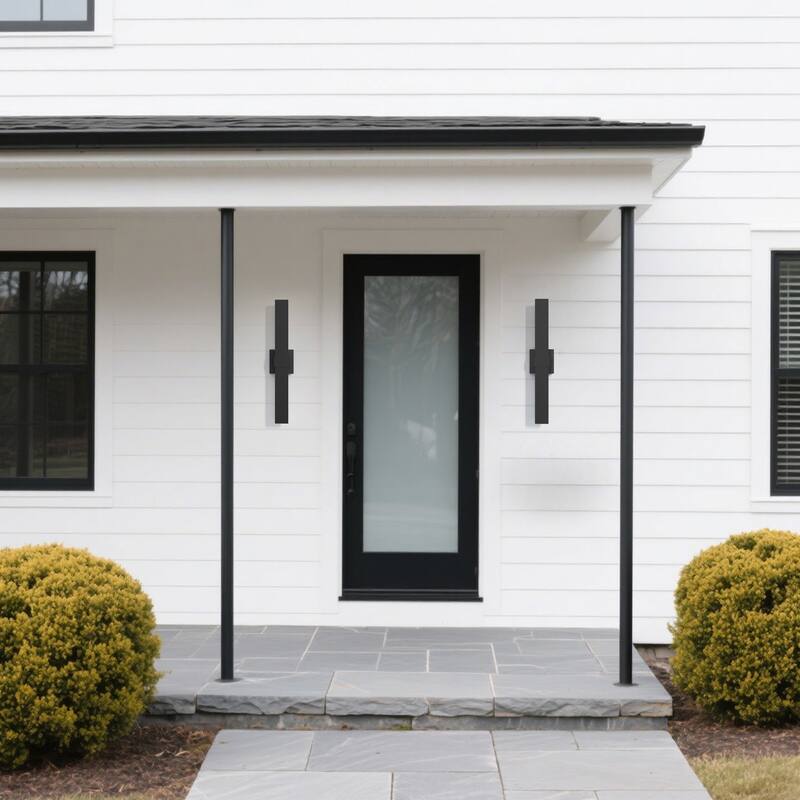 1-Light Black/White Aluminum LED Outdoor Wall Sconce