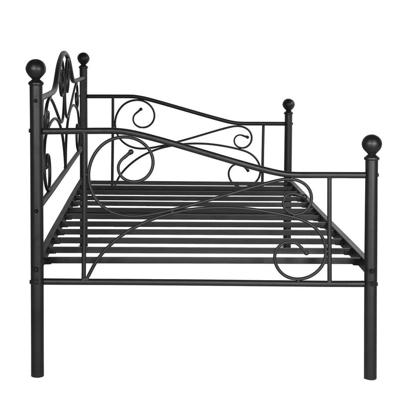 Javlergo Twin Metal Daybed Modern Sofa Bed Frame with Headboard No Box Spring Needed