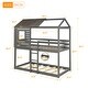 preview thumbnail 28 of 29, Bunk bed wooden loft bed with roof, window, railing, ladder