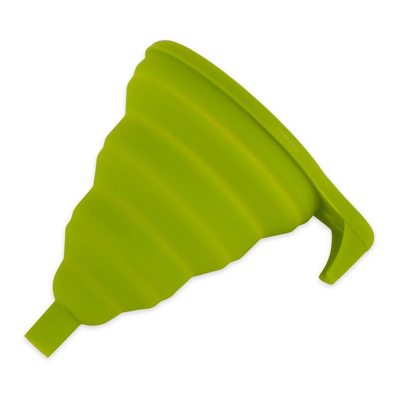 Collapsible 4.25-inch Green Silicone Funnel - 5.25x4.25x5.75 - 5.25x4.25x5.75 - Green