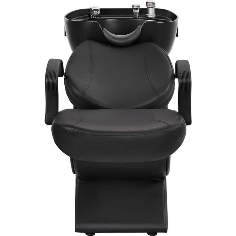 ABS Plastic Shampoo Bowl Sink Chair for Spa Beauty Salon - Black