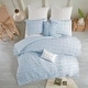 preview thumbnail 16 of 124, Intelligent Design Maize Cotton Jacquard Duvet Cover Set with Euro Shams and Throw Pillows Blue - King