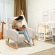 preview thumbnail 67 of 83, HOMYKA 28" Wide Rocking Chair for Nursery with Solid Wood Leg Set of 2