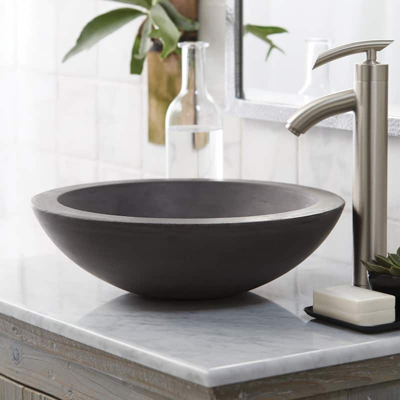 Morro 17-inch NativeStone Vessel Bathroom Sink - 17" x 5"