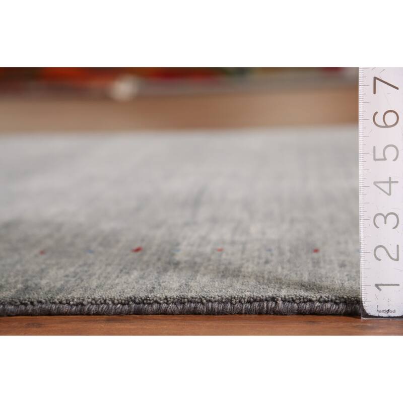 Hand Knotted Oriental 100% Wool Carpet Tribal Animal Pictorial Greys & Charcoal Gabbeh Area Rug - 7' 9'' X 5' 4''