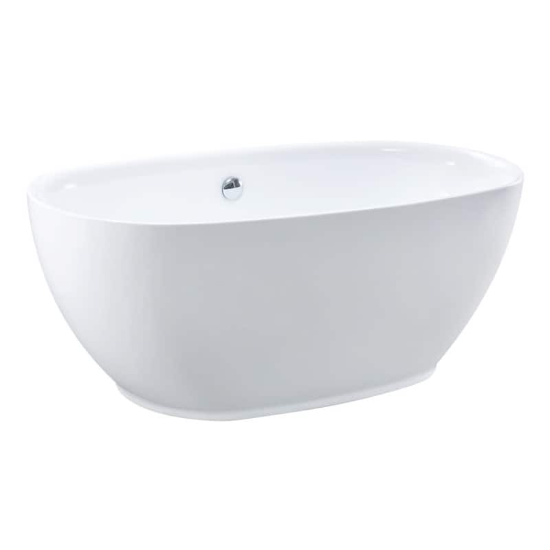 Kingston Brass VTOV593023U Aqua Eden 59" Free Standing Acrylic Soaking - Glossy White