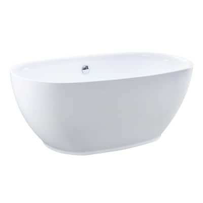 Kingston Brass VTOV593023U Aqua Eden 59" Free Standing Acrylic Soaking