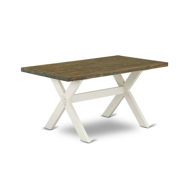 6-Piece Rectangle Distressed Jacobean Finish Solid Wood Top Dining Table with 1-Bench, 4-Chairs with