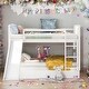 preview thumbnail 15 of 25, Built-in Design Twin Over Twin Bunk Bed with Slide and Ladder,House Shape Design White