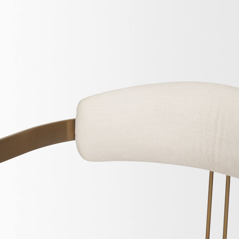 Hollyfield II Cream Fabric Seat W/ Gold Iron Frame Dining Chair - 20.4"W x 21.2"D x 29.5"H